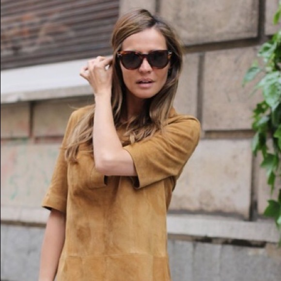 Halston Heritage Dresses & Skirts - NWT Halston Faux Suede Camel Shift Dress